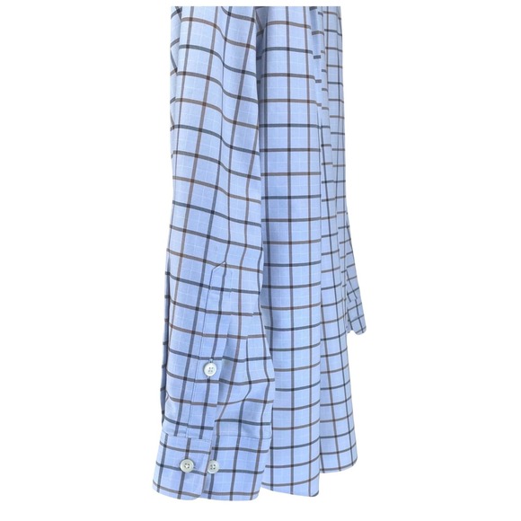 ORVIS Mens Light Blue Brown Black Check Long Sleeve Button Up Shirt Size L ** - Picture 4 of 7